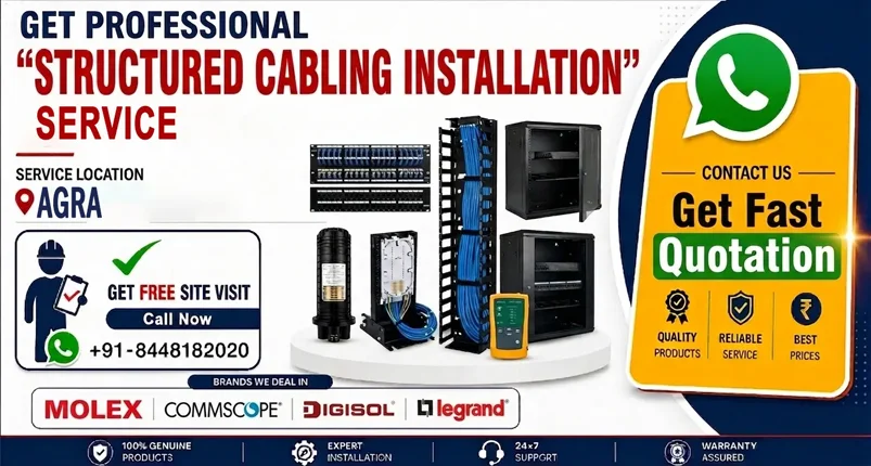 Clean Structured Cabling Installation in Agra for Offices