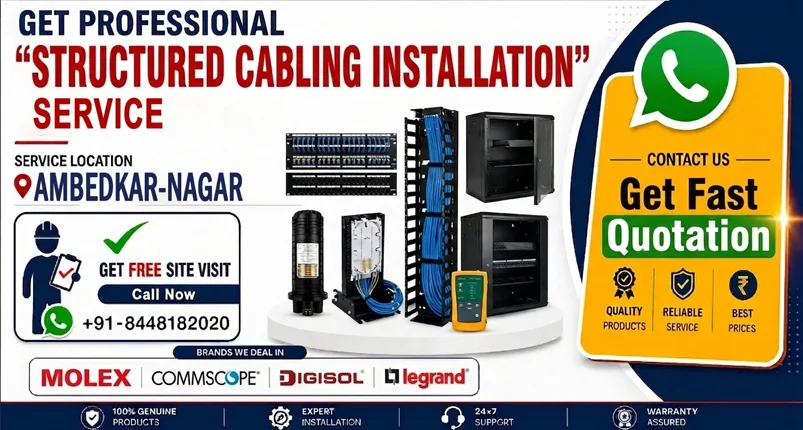 Clean Structured Cabling Installation in Ambedkar Nagar for Offices