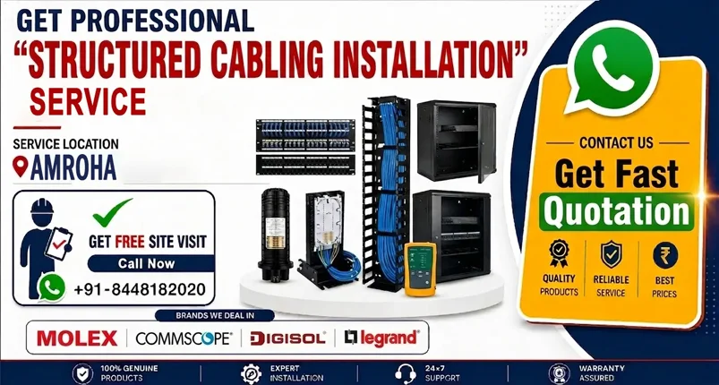 Clean Structured Cabling Installation in Amroha for Offices