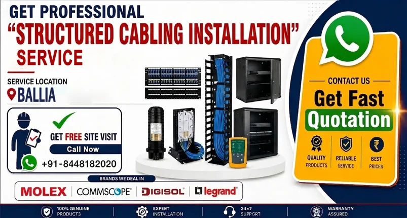 Clean Structured Cabling Installation in Ballia for Offices
