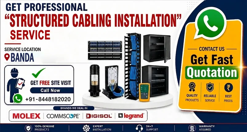 Clean Structured Cabling Installation in Banda for Offices